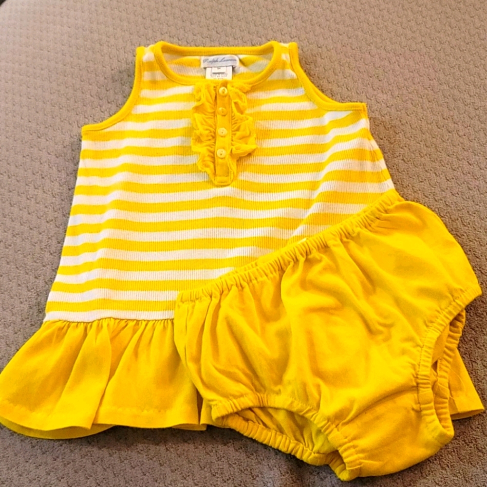 Ralph Lauren 2pc Dress & Diaper Cover